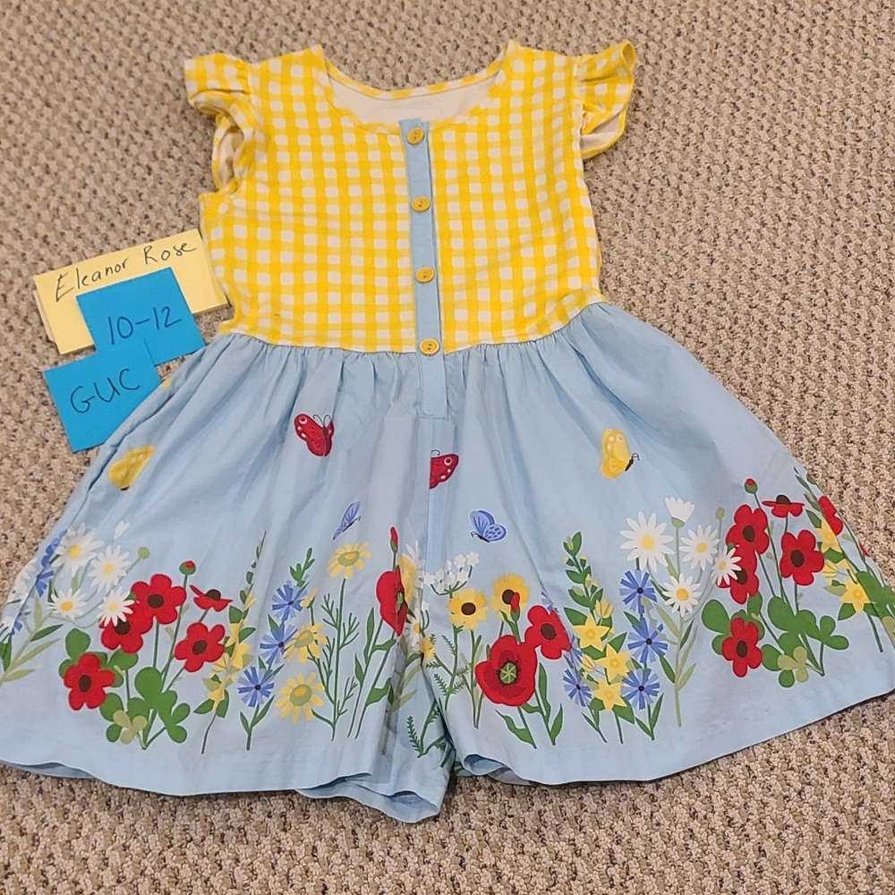 Eleanor Rose Yellow and Blue Floral Kids Dress